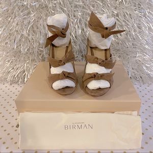 Alexandre Birman 3-Knot Suede Stiletto Shoes, Size 38.5